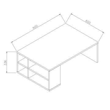 Couchtisch DEFNE 34x90 cm weiß