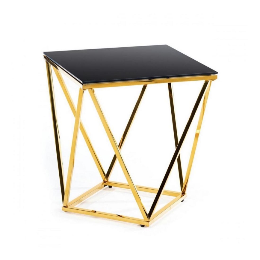 Couchtisch DIAMANTA 50x50 cm gold/schwarz