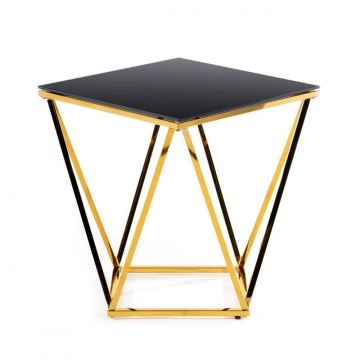 Couchtisch DIAMANTA 50x50 cm gold/schwarz