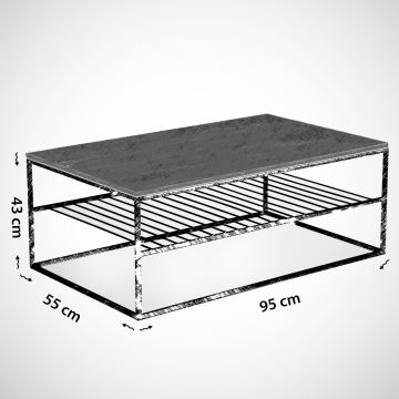 Couchtisch ETNA 43x95 cm braun/schwarz