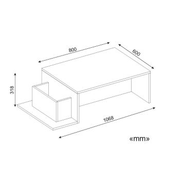 Couchtisch POT 32x107 cm weiß