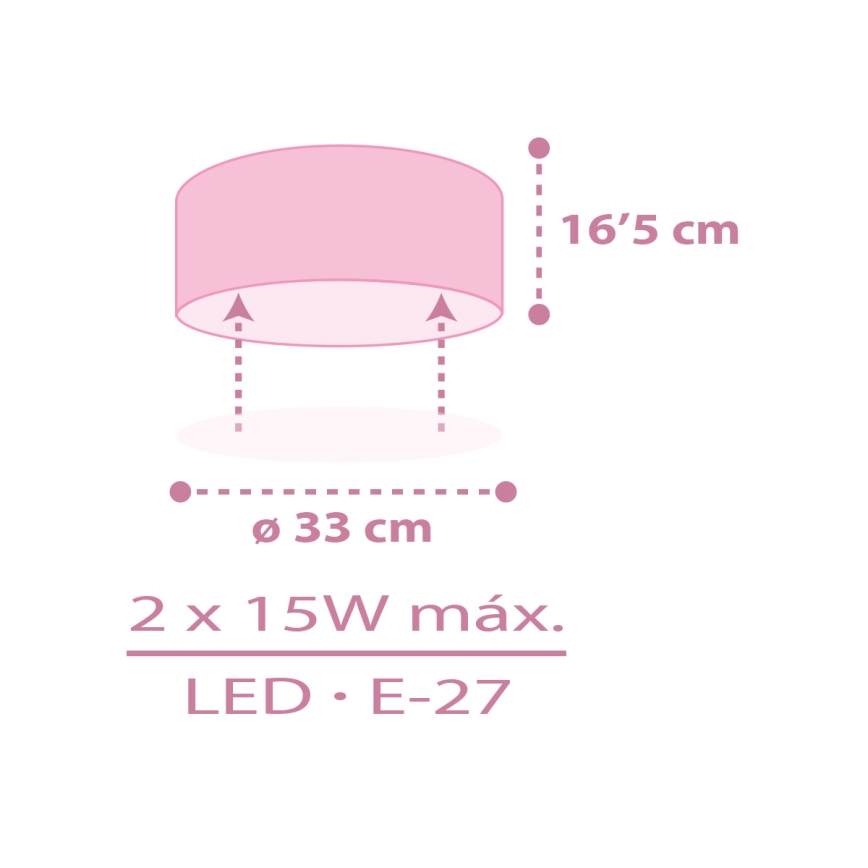 Dalber 42496 - Kinder-Deckenleuchte FAIRY DREAMS 2xE27/15W/230V