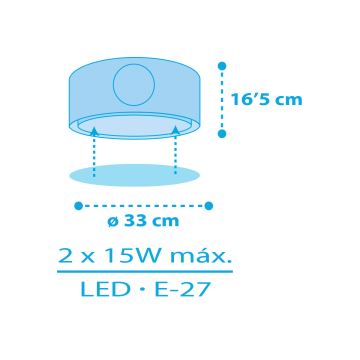 Dalber 60656 - Kinder-Deckenleuchte PIRAT ISLAND 2xE27/15W/230V