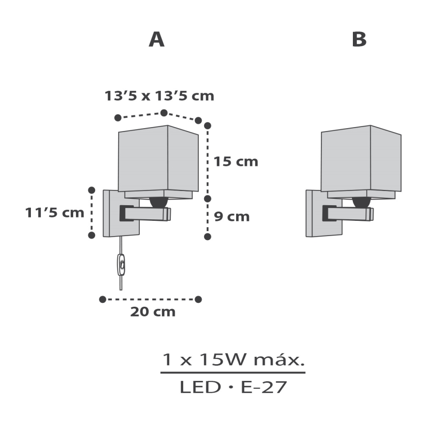 Dalber 63379 - Kinder-Wandleuchte LITTLE PIXEL 1xE27/15W/230V