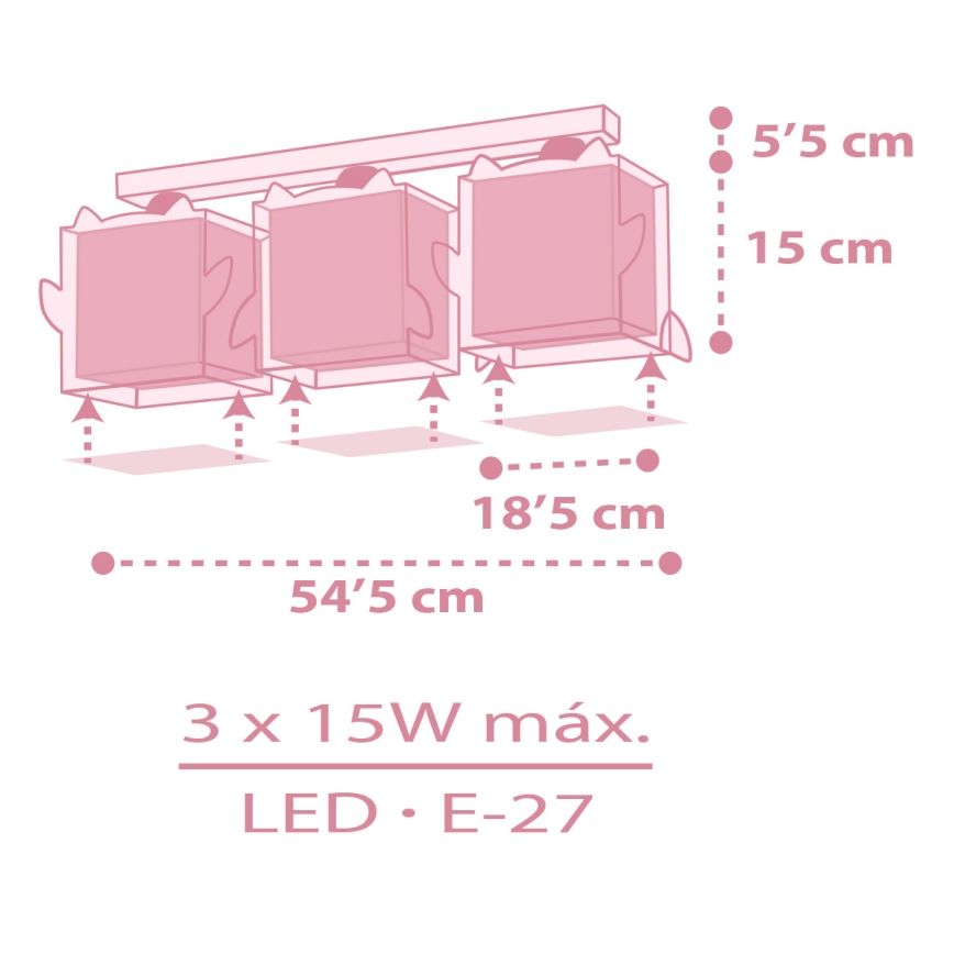 Dalber 64483 - Kinder-Deckenleuchte LITTLE FRIENDS 3xE27/15W/230V