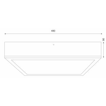 Deckenleuchte OAK SQUARE 4xE27/15W/230V 48x48 cm Eiche/schwarz