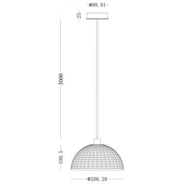 Deko-Light 342142 - Hängeleuchte an Schnur BASKET 1xE27/40W/230V d 20 cm