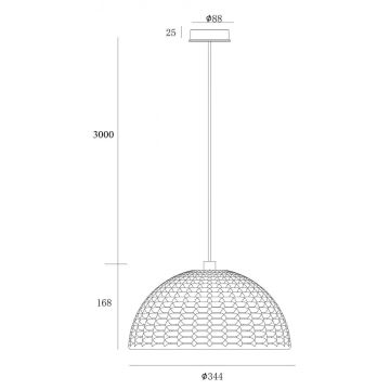 Deko-Light 342143 - Hängeleuchte an Schnur BASKET 1xE27/40W/230V d 35 cm