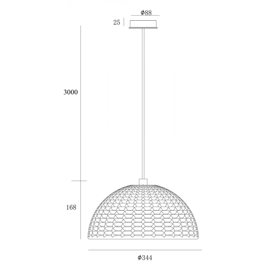 Deko-Light 342143 - Hängeleuchte an Schnur BASKET 1xE27/40W/230V d 35 cm