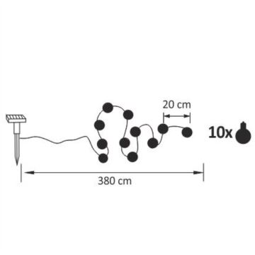 Dekorative LED-Solarlichterkette LED/1,2V 3,8 m IP44