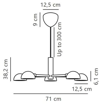 DFTP by Nordlux - Hängeleuchte NOMI 5xE14/8W/230V schwarz