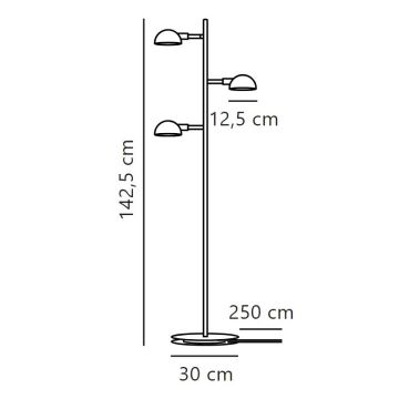 DFTP by Nordlux - Stehleuchte NOMI 3xE14/8W/230V schwarz