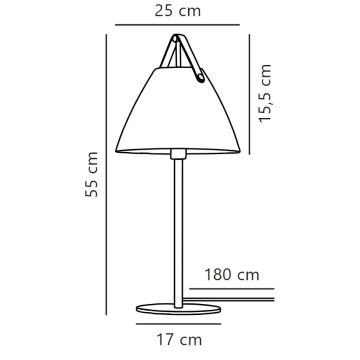 DFTP by Nordlux - Tischleuchte STRAP 1xE27/40W/230V schwarz