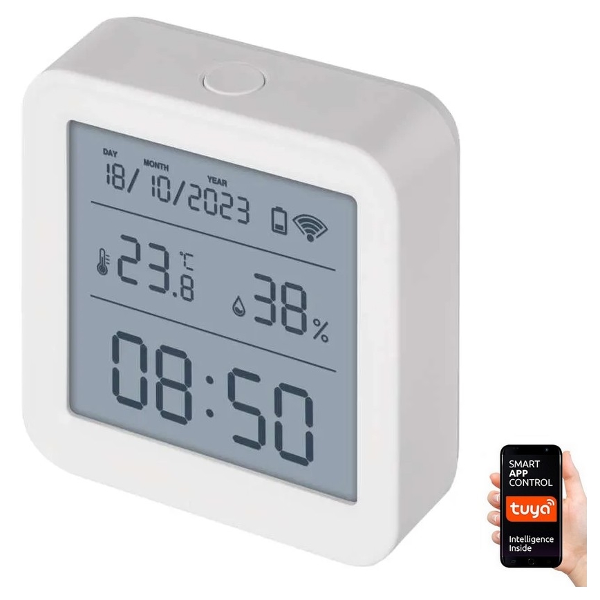 Digitales Smart-Thermometer 3xAAA Tuya weiß