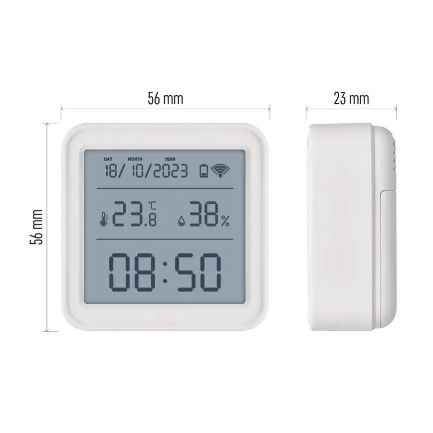 Digitales Smart-Thermometer 3xAAA Tuya weiß