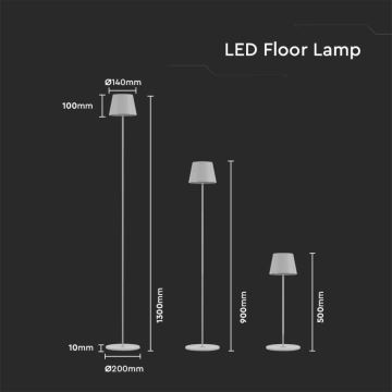 Dimm- und aufladbare LED-Stehleuchte 3in1 LED/4W/5V 4400 mAh 3000K IP54 weiß