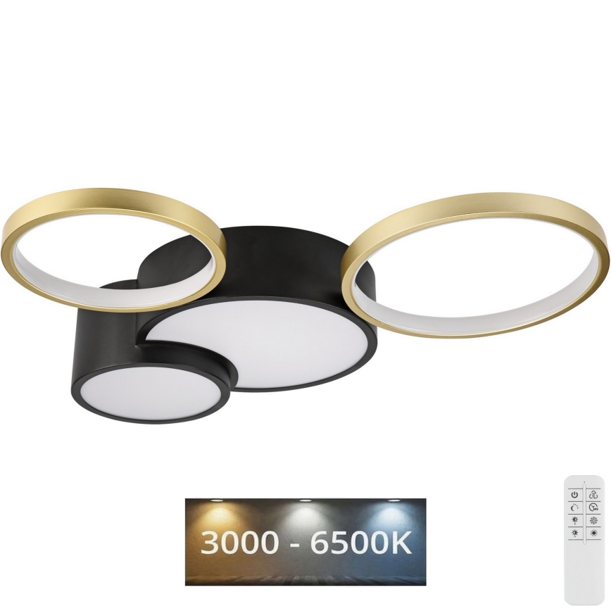 Dimmbare Deckenleuchte ALIZEE LED/30W/230V 3000-6500K schwarz/golden