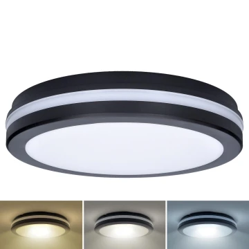 Dimmbare LED-Deckenleuchte für den Außenbereich LED/18W/22W/26W/230V 3000/4000/6500K IP65 schwarz