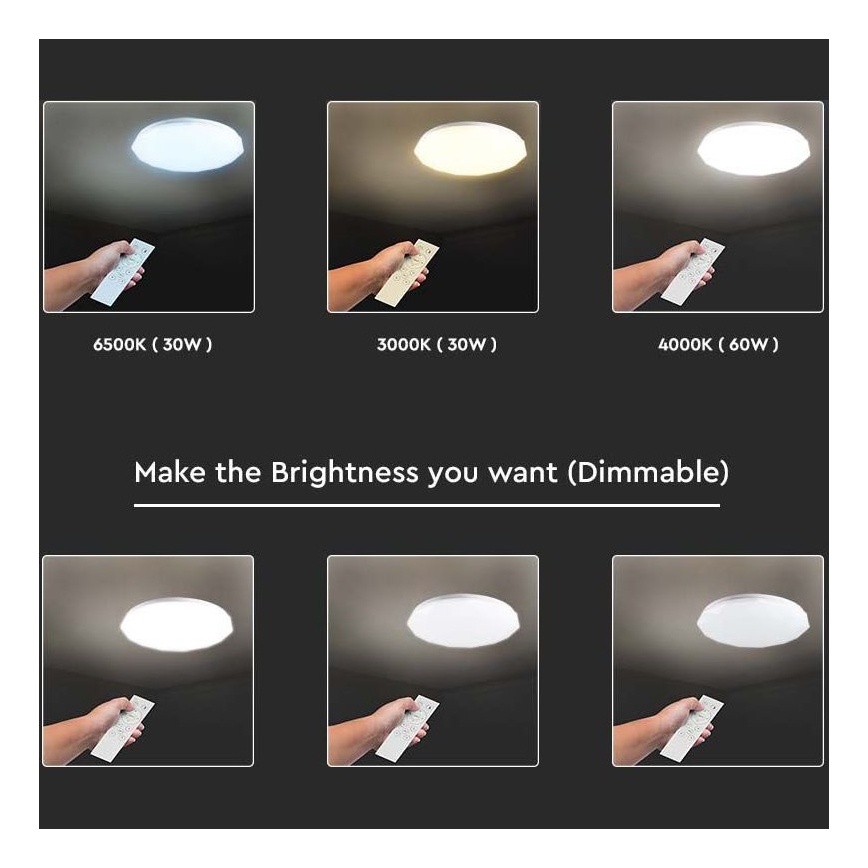 Dimmbare LED-Deckenleuchte LED/40W/230V 3000K/4000K/6500K + FB