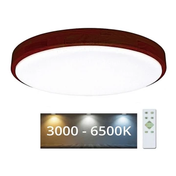 Dimmbare LED-Deckenleuchte LENA LED/24W/230V 3000-6500K Eiche + Fernbedienung