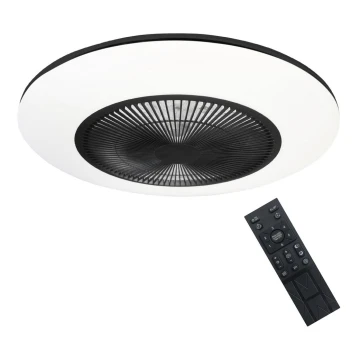 Dimmbare LED-Deckenleuchte mit Ventilator ARIA LED/38W/230V 3000-6000K schwarz/weiß + Fernbedienung