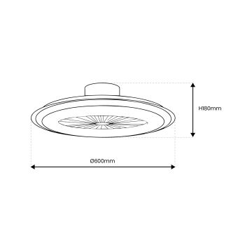 Dimmbare LED-Deckenleuchte mit Ventilator ZONDA LED/48W/230V 3000-6000K weiß + Fernbedienung