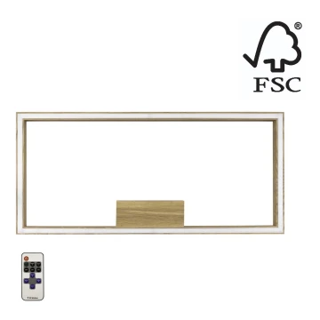 Dimmbare LED-Deckenleuchte RAMME LED/34W/230V + Fernbedienung Eiche matt – FSC-zertifiziert