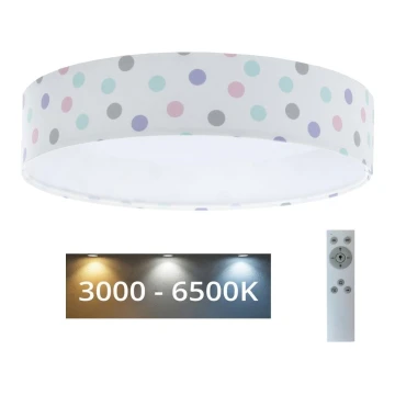 Dimmbare LED-Deckenleuchte SMART GALAXY KIDS LED/24W/230V 3000-6500K Punkte bunt + Fernbedienung