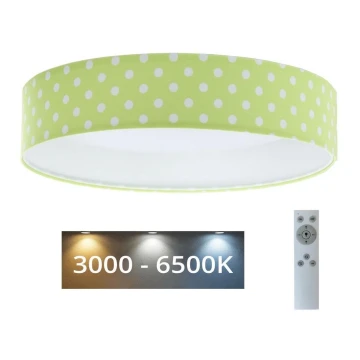 Dimmbare LED-Deckenleuchte SMART GALAXY KIDS LED/24W/230V 3000-6500K Punkte grün/weiß + Fernbedienung