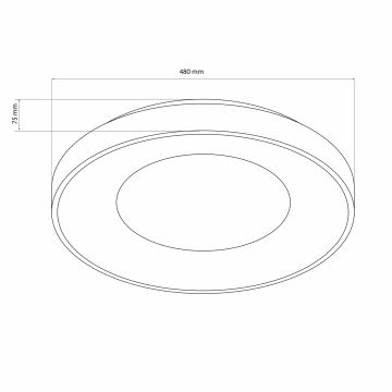 Dimmbare LED-Deckenleuchte für Badezimmer WITOLD LED/72W/230V 3000-6000K IP44 + Fernbedienung