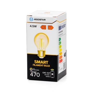 Dimmbare LED-Glühbirne FILAMENT G45 E27/4,5W/230V 2700-6500K Wi-Fi - Aigostar