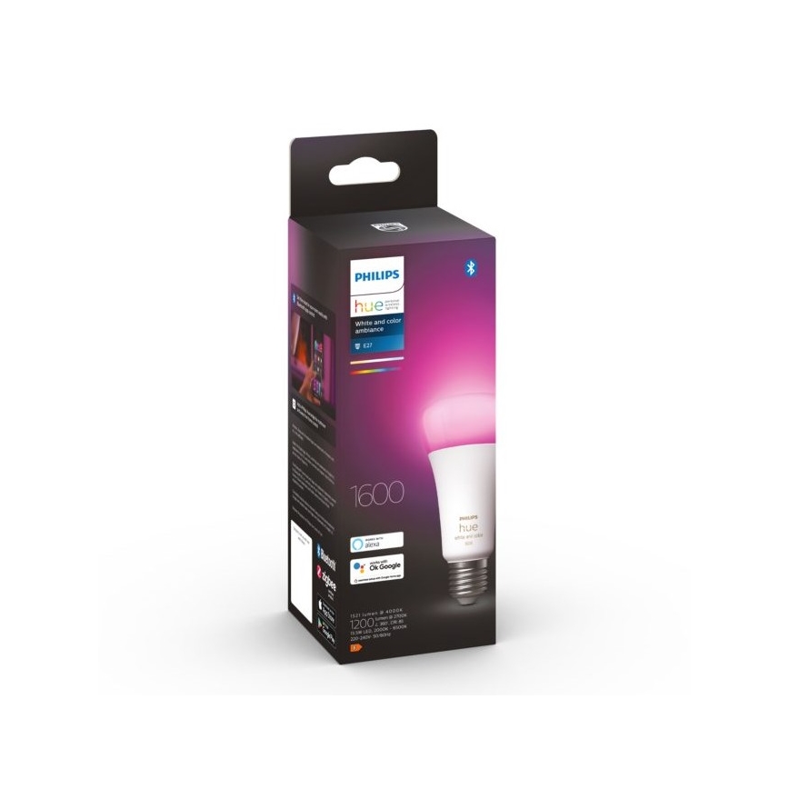 Dimmbare LED-Glühbirne Philips Hue Weiß und Farbe Ambiance A67 E27/13,5W/230V 2000-6500K