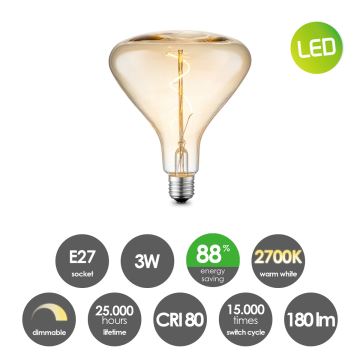 Dimmbare LED-Glühbirne VINTAGE EDISON E27/3W/230V 2700K