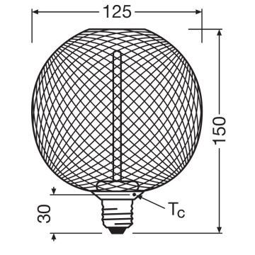 Dimmbare LED-Glühlampe DECOR  FILAMENT G125 E27/3,5W/230V 1800K golden - Osram