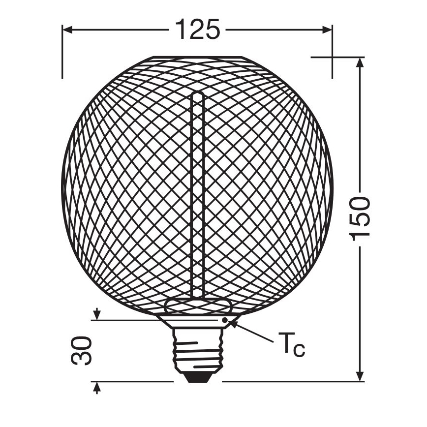 Dimmbare LED-Glühlampe DECOR  FILAMENT G125 E27/3,5W/230V 1800K golden - Osram