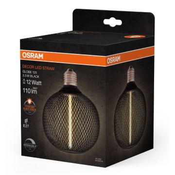Dimmbare LED-Glühlampe DECOR  FILAMENT G125 E27/3,5W/230V 1800K schwarz - Osram