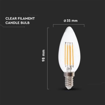 Dimmbare LED-Glühlbirne FILAMENT E14/4W/230V 3000K