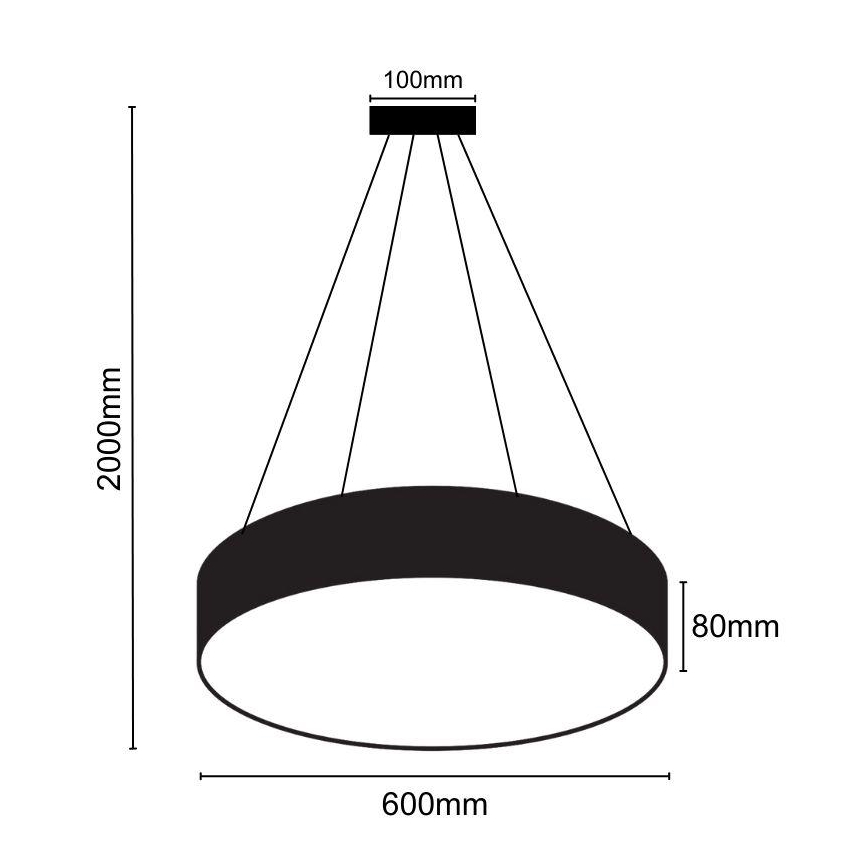 Dimmbare LED-Hängeleuchte an Schnur LED/50W/230V 3000-6500K schwarz + Fernbedienung