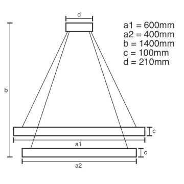 Dimmbarer LED-Kristallkronleuchter an Schnur LED/65W/230V 3000-6500K Chrom/golden + Fernbedienung