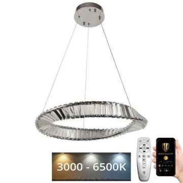 Dimmbare LED-Kristall-Hängeleuchte an Schnur LED/40W/230V 3000-6500K + Fernbedienung