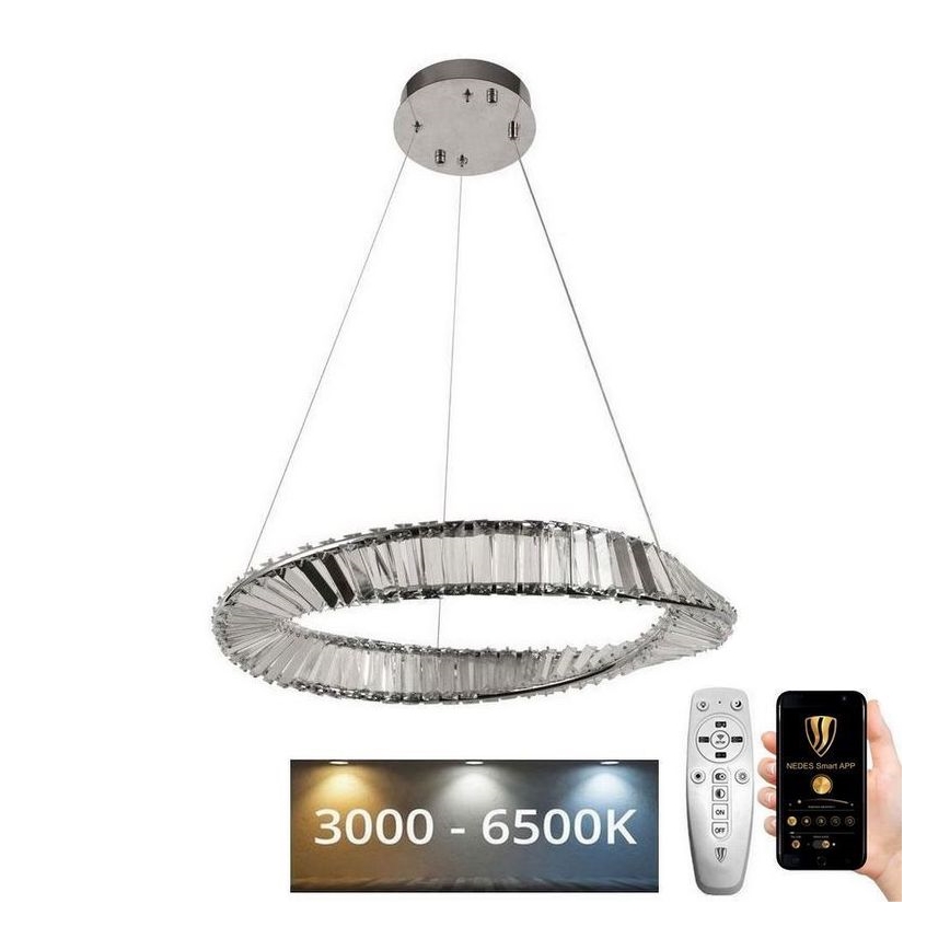 Dimmbare LED-Kristall-Hängeleuchte an Schnur LED/40W/230V 3000-6500K + Fernbedienung