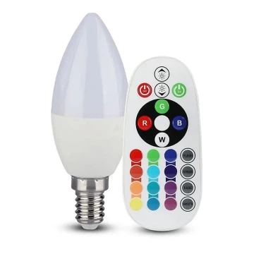Dimmbare LED-RGB-Glühbirne E14/4,8W/230V 4000K + Fernbedienung