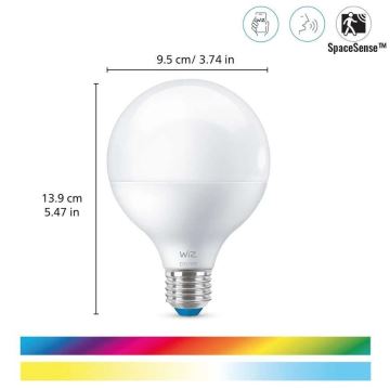 Dimmbare LED-RGB-Glühbirne G95 E27/11W/230V 2200-6500K Wi-Fi - WiZ