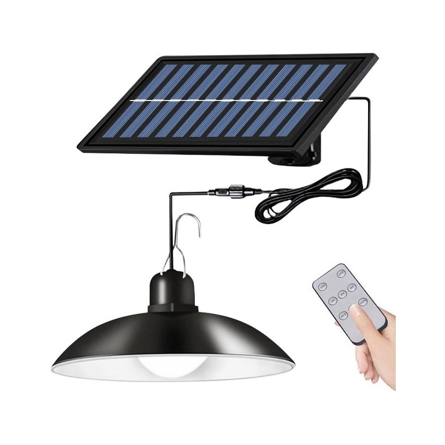 Dimmbare LED-Solar-Hängeleuchte an Schnur LED/1,8W/3,7V IP44 6500K 800 mAh + Fernbedienung