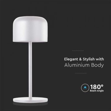 Dimmbare aufladbare LED-Tischleuchte mit Touch-Funktion LED/1,5W/5V 2700-5700K IP54 2200 mAh weiß