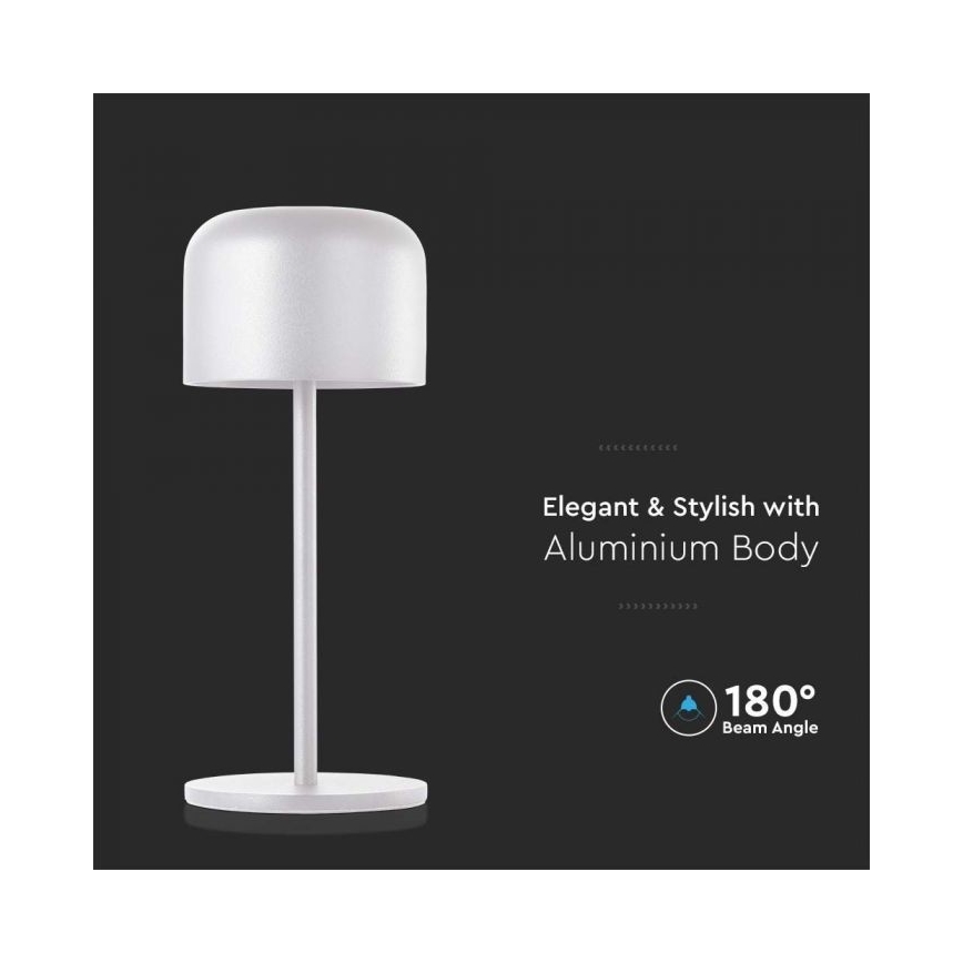 Dimmbare aufladbare LED-Tischleuchte mit Touch-Funktion LED/1,5W/5V 2700-5700K IP54 2200 mAh weiß