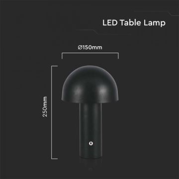 Dimmbare aufladbare LED-Touch-Tischleuchte LED/1W/5V 3000-6000K 1800 mAh schwarz