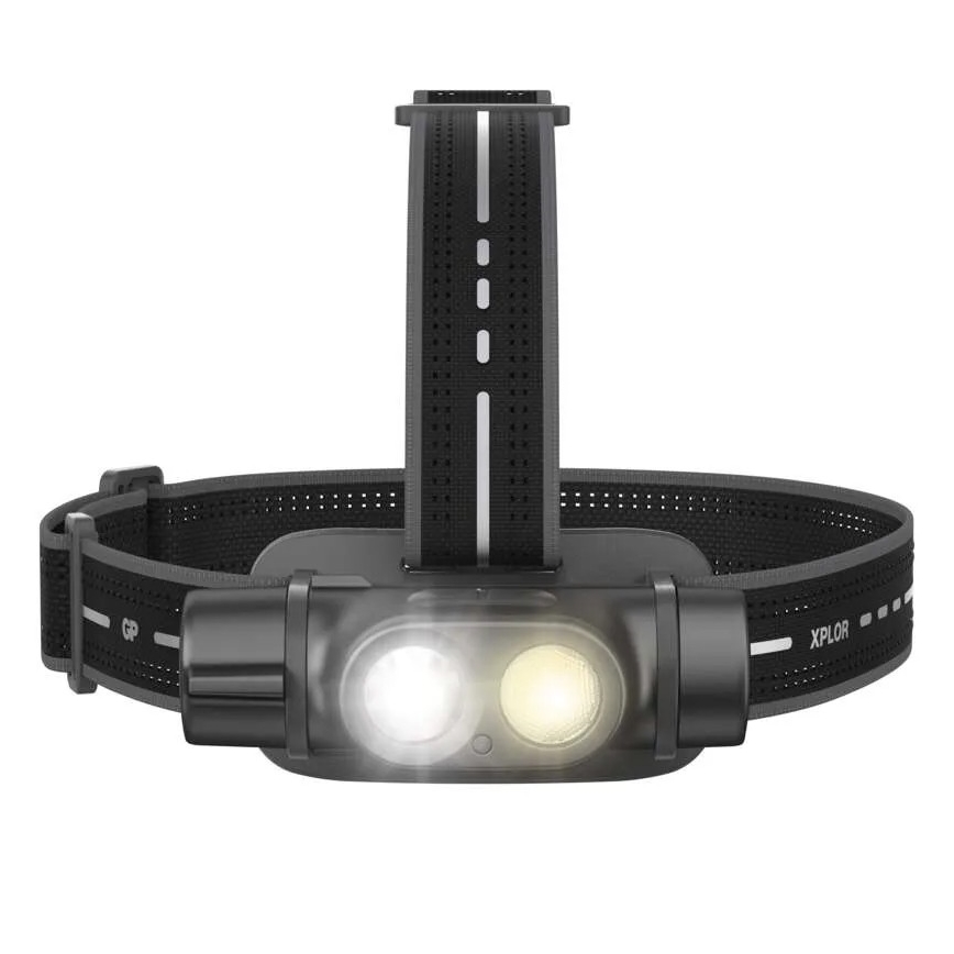 Dimmbare, wiederaufladbare LED-Stirnlampe GP XPLOR PHR19 LED/1x18650/5V IPX8
