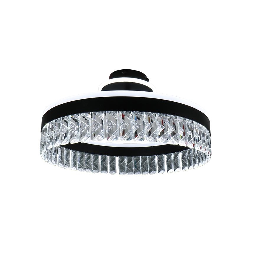 Dimmbarer LED-Kristall-Aufbaukronleuchter LED/75W/230V 3000-6500K schwarz + Fernbedienung