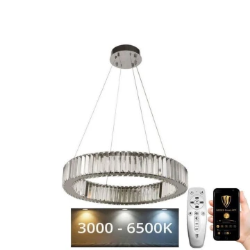 Dimmbarer LED-Kristall-Kronleuchter an Schnur LED/40W/230V 3000-6500K Chrom + Fernbedienung